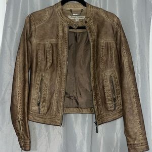 Brown faux leather jacket